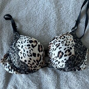 Victoria's Secret Black and White Animal Print Bra